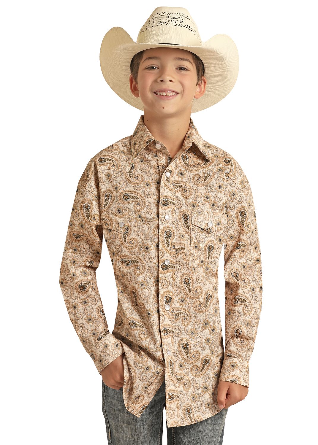 Rock & Roll Boys Vintage Snap Shirt RRBSOSR0QA, Kids Shirts: X Small