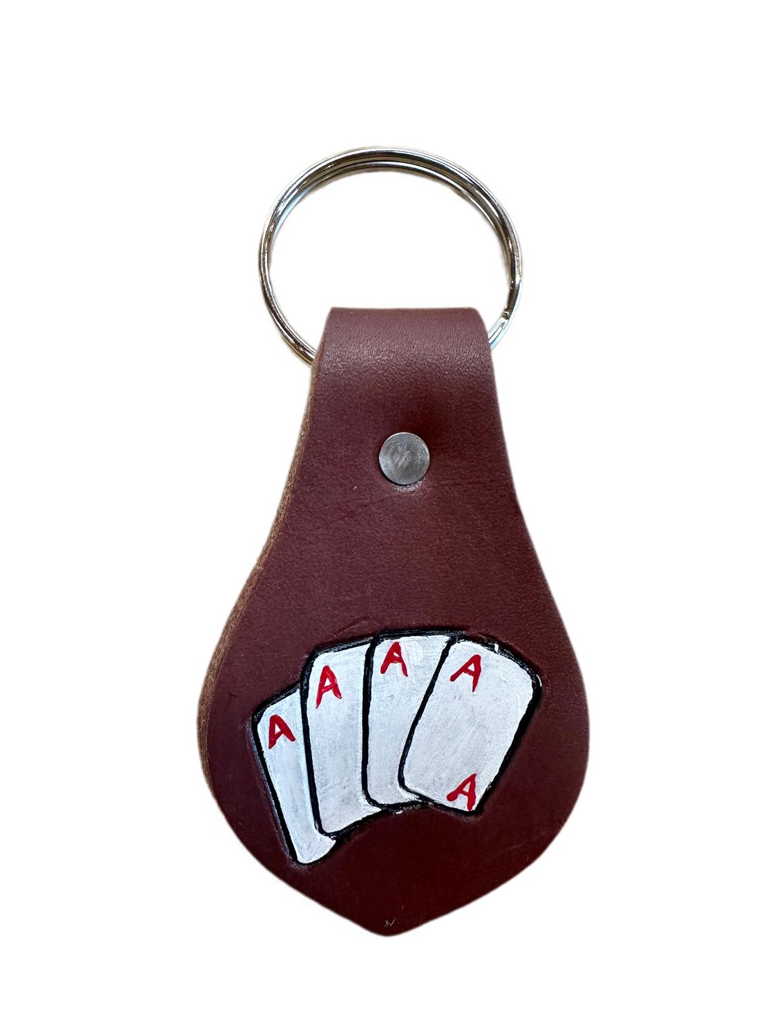 Wyoming Saddle Company Hand Painted Ace Leather Keychain