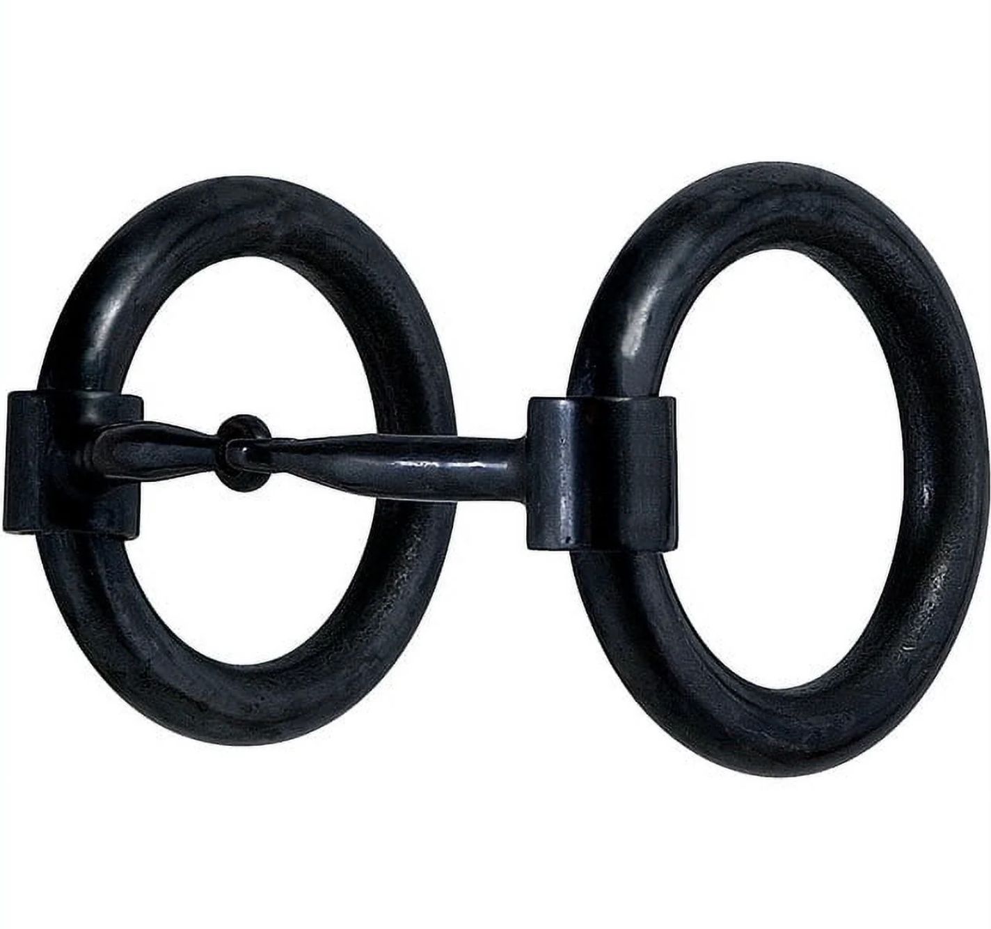 Hilason Black Steel Heavy Donut Ring Snaffle Mouth Horse Bit