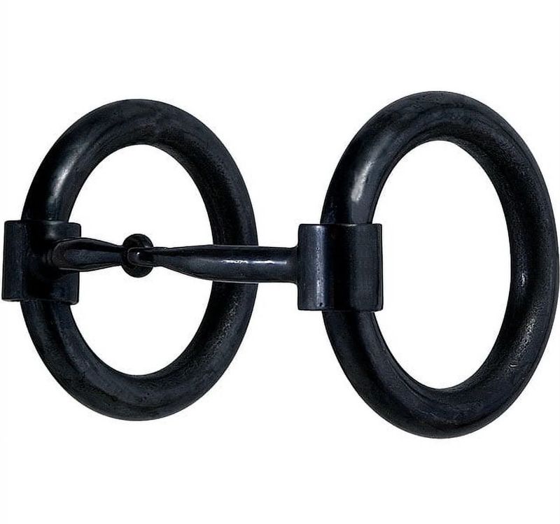 Hilason Black Steel Heavy Donut Ring Snaffle Mouth Horse Bit