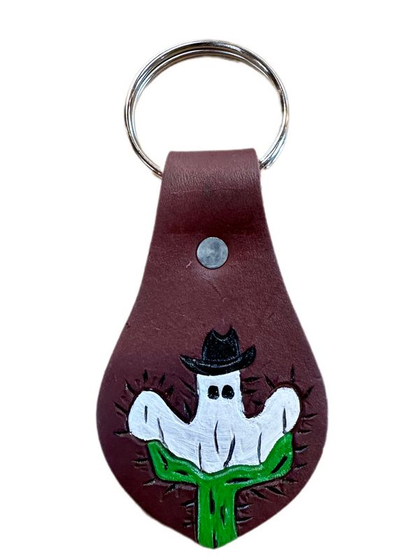 Wyoming Saddle Company Hand Painted Leather Keychain