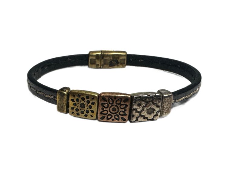Handmade Leather Magnetic Bracelet