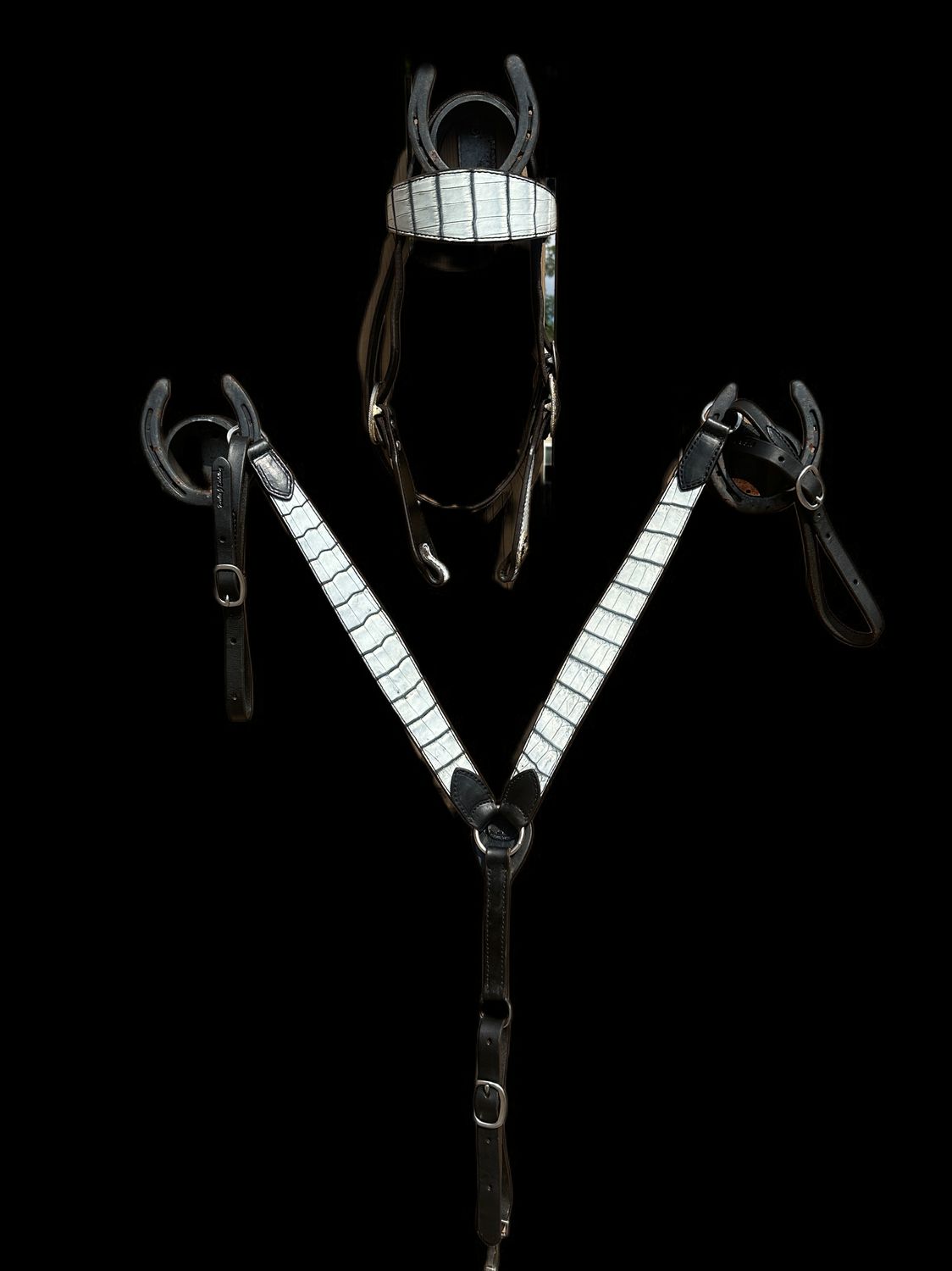 Lightly Used Double J Caiman Headstall and Breast Collar