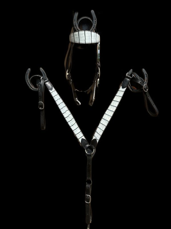 Lightly Used Double J Caiman Headstall and Breast Collar