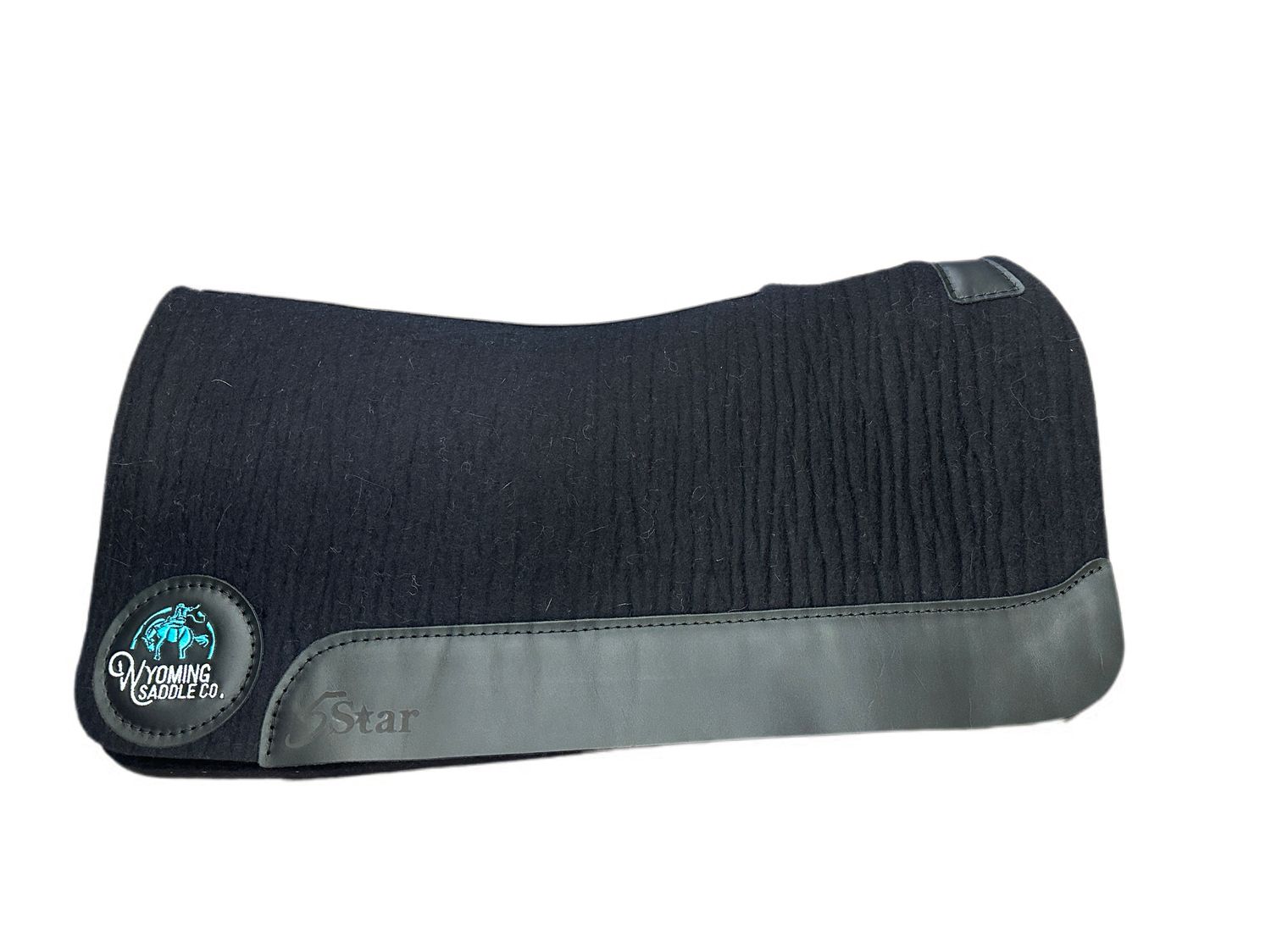 5 Star 3/4" Wool Western Contoured Black Barrel Pad W/Logo 30"x28"