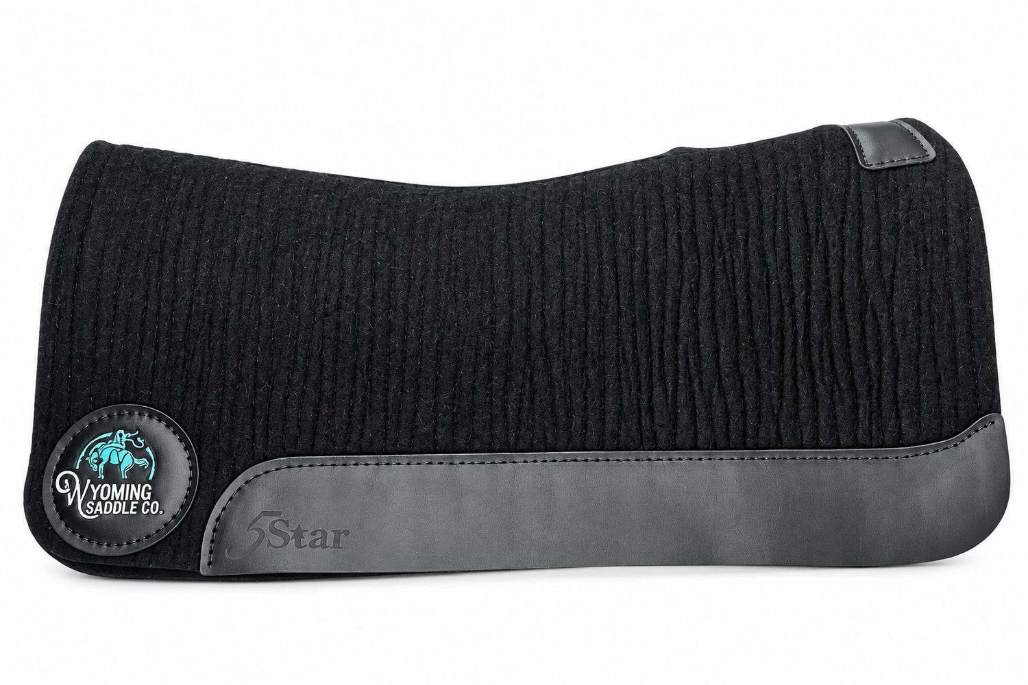 5 Star 3/4 5 Star 3/4" Wool Western Contoured Black Barrel Pad W/Logo 30"x28"