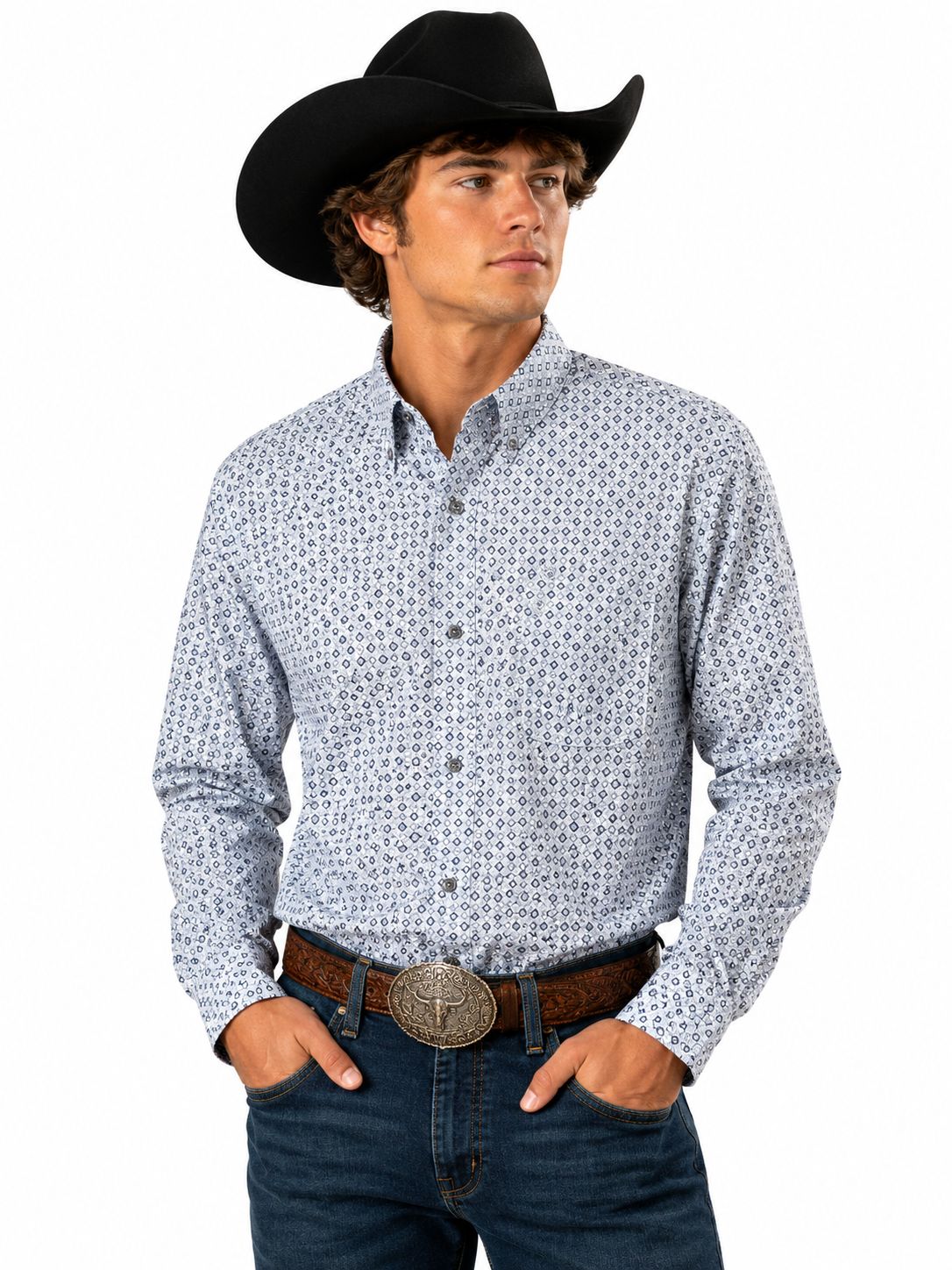 Wrangler® George Strait Collection One Pocket Long Sleeve Shirt 112359968, XS-5X: Medium