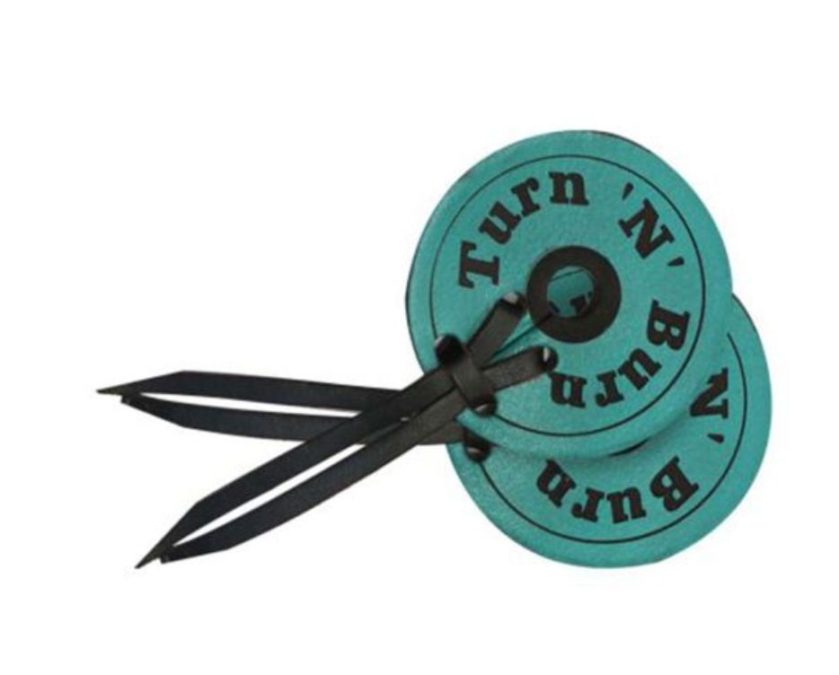 ShilohTeal leather bit guards with "Turn "N" Burn", name: TURN N BURN