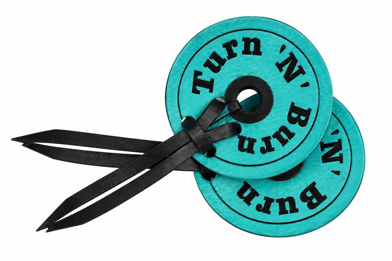 Shiloh Teal Leather Bit Guards With "Turn "N" Burn"
