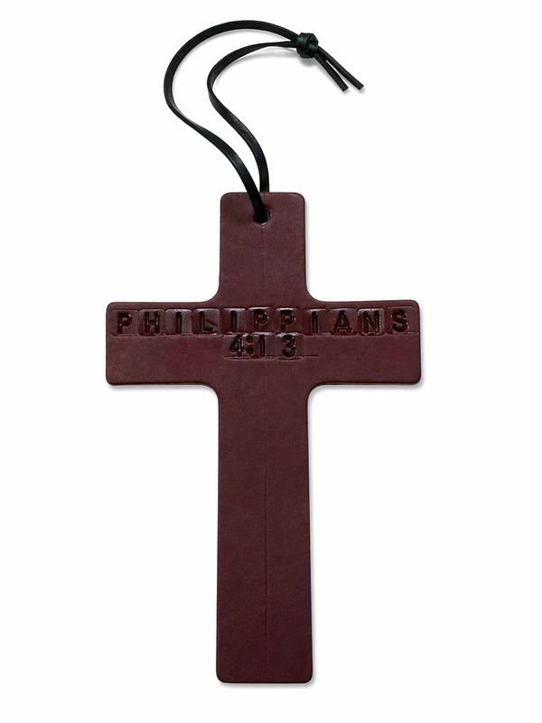 Wyoming Saddle Company Leather Cross Car Fresheners Warm Vanilla Sugar Scent