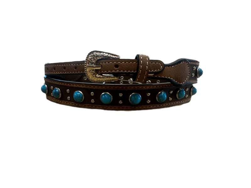 M&F LeatherHatband W/Turquoise  0273044