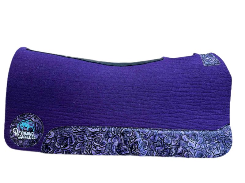 5 Star All Around Wool Felt Purple Pad w/Leg Cut Outs and Tooling 30 x 30 x3/4  3WPULCO
