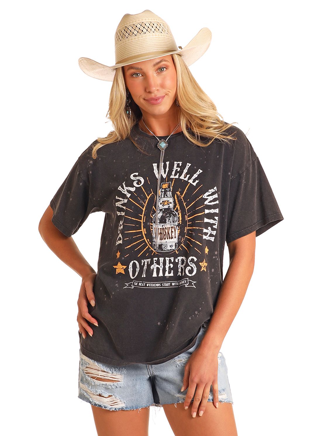 Rock & Roll Graphic Oversized Tee BW21T05931, XS-5X: XS