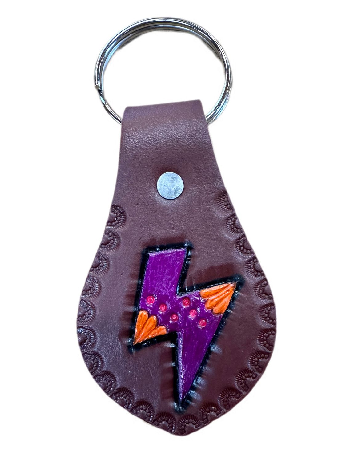 Wyoming Saddle Company Hand Painted Leather Keychain