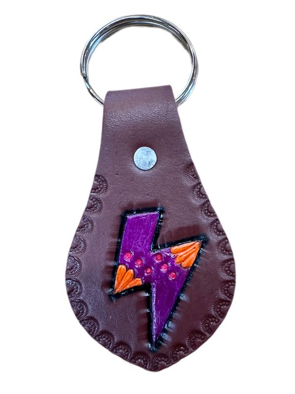 Wyoming Saddle Company Hand Painted Leather Keychain