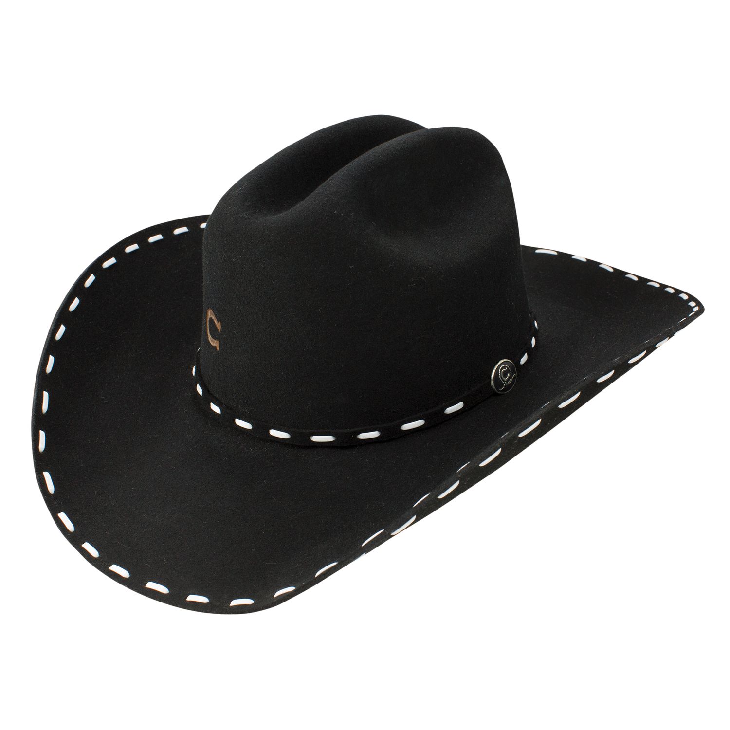 Charlie 1 Horse Bucksnort Black Cowboy Hat CWBKST-724007, Hats Fitted: 6 3\4