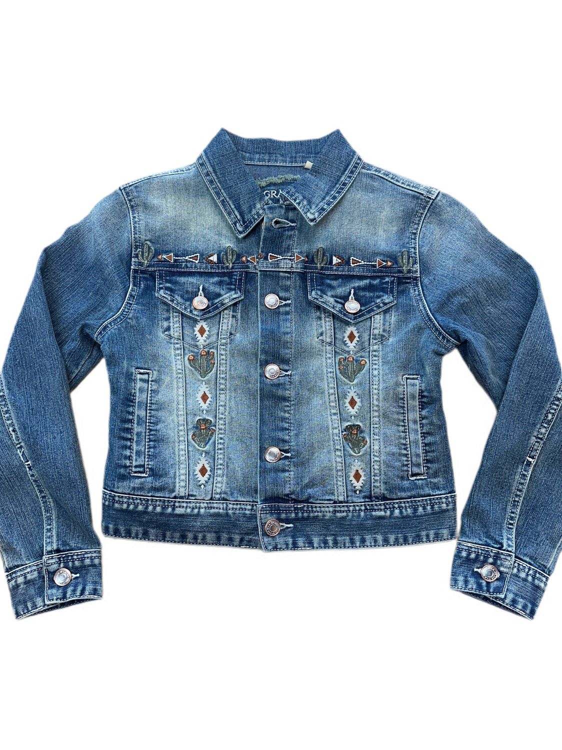 Grace In LA Denim Jacket Girls, Kids Shirts: Small