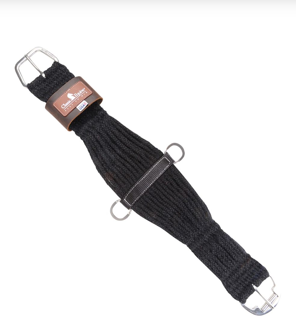 EquiBrand Black Mohair Conçu CRC100BK, Cinch: 28"