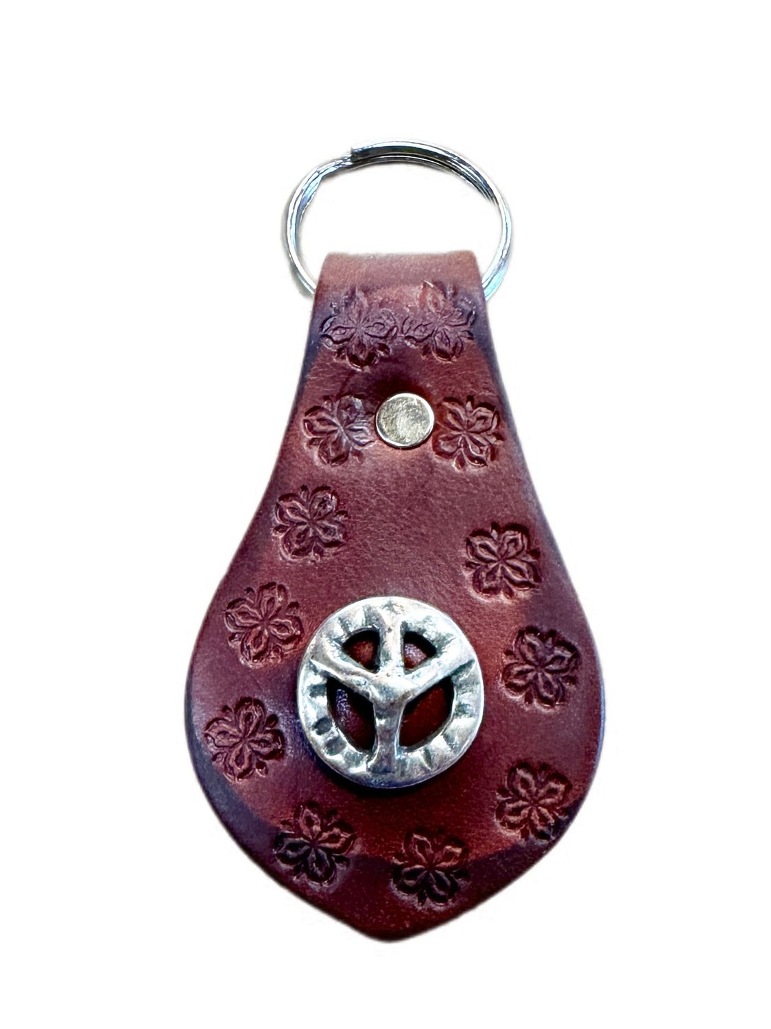 Wyoming Saddle Company Medium Oil Leather Keychain W/Concho