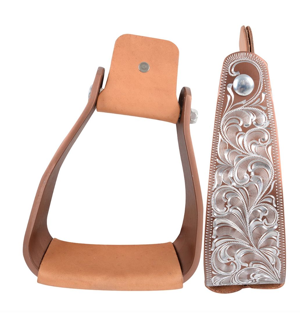 Cashel Slanted Stirrup Engraved Brown SA-SS-3EBRN Cashel Slanted Stirrup Engraved Brown SA-SS-3EBRN
