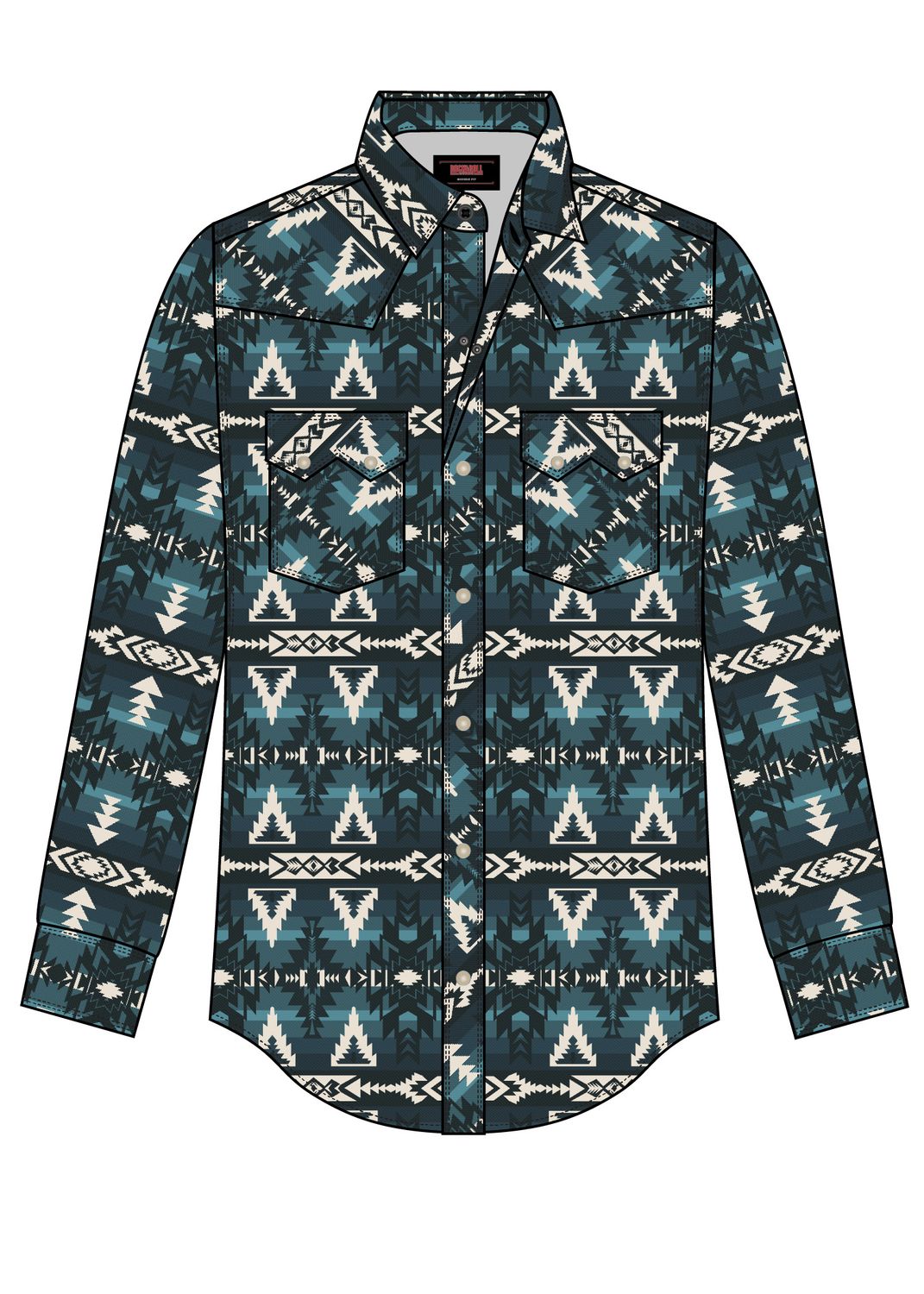 Rock & Roll Long Sleeve Aztec Snap BMN2S07151, XS-5X: S