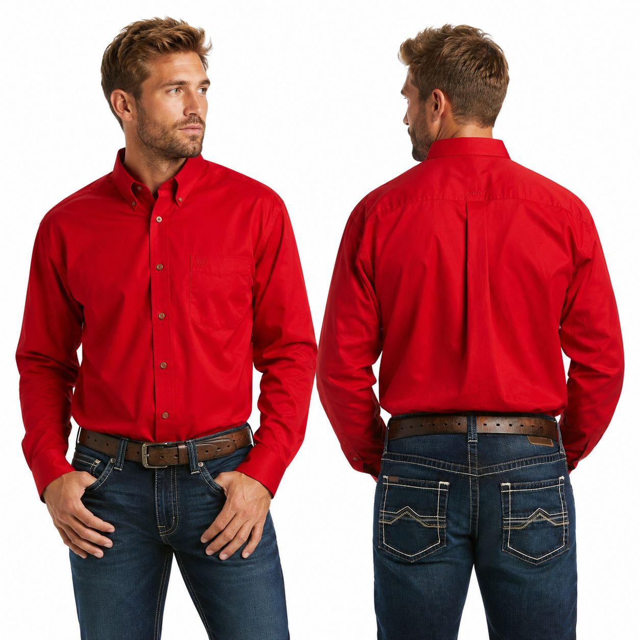 Ariat Solid Twill Classic Fit Shirt Holly Berry 10038012 Ariat Solid Twill Classic Fit Shirt Holly Berry 10038012, XS-5X: XS