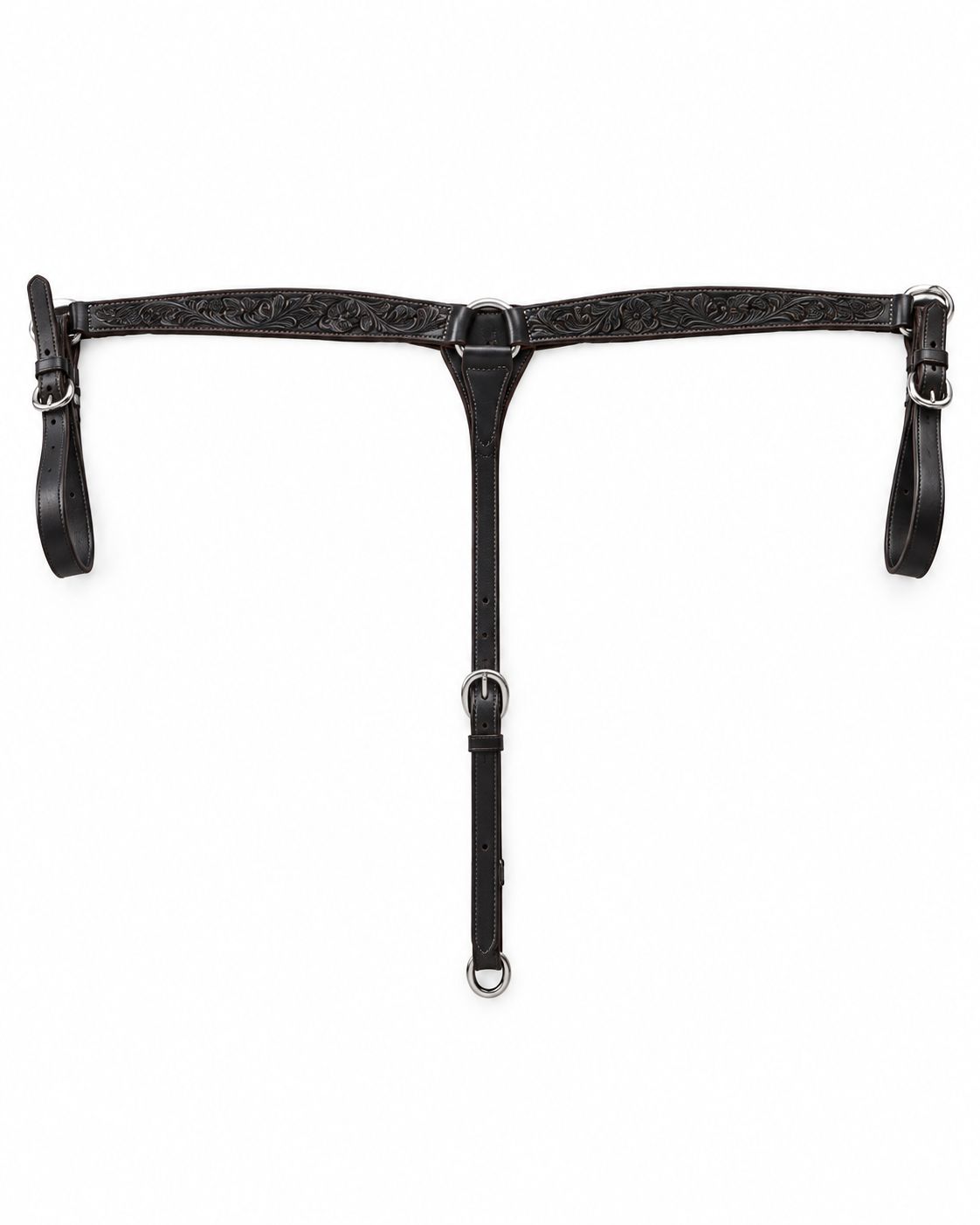 Billy Cook Dark Chocolate Tooled Breast Collar 12935