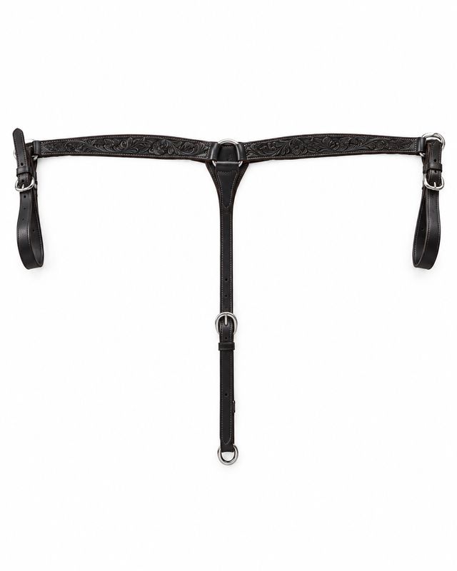 Billy Cook Dark Chocolate Tooled Breast Collar 12935