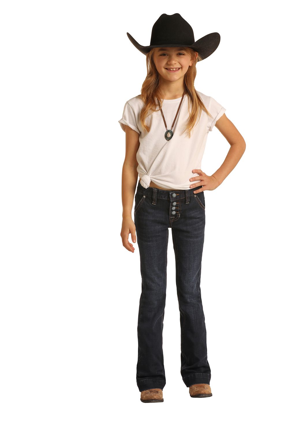 Rock & Roll Cowgirl Girls Trousers G5F1703, Kids Jeans: 4