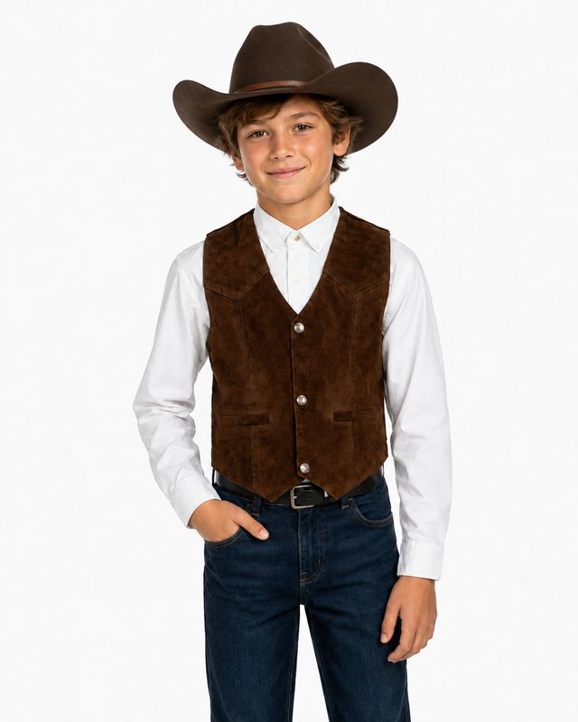Scully Kids’ Brown Suede Western Vest