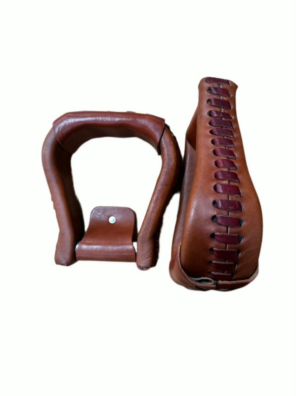 Leather Wrapped Wood Stirrups