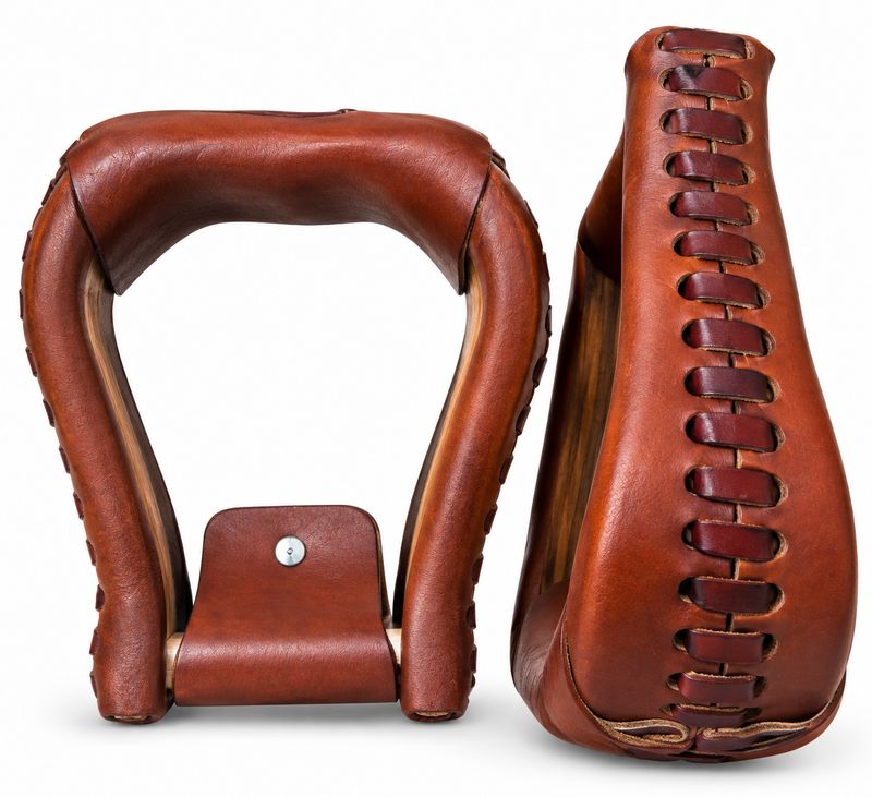 Leather Wrapped Wood Stirrups