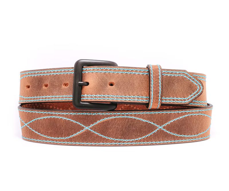 Hertiage Blue Stitched Rodeo Belts 2124