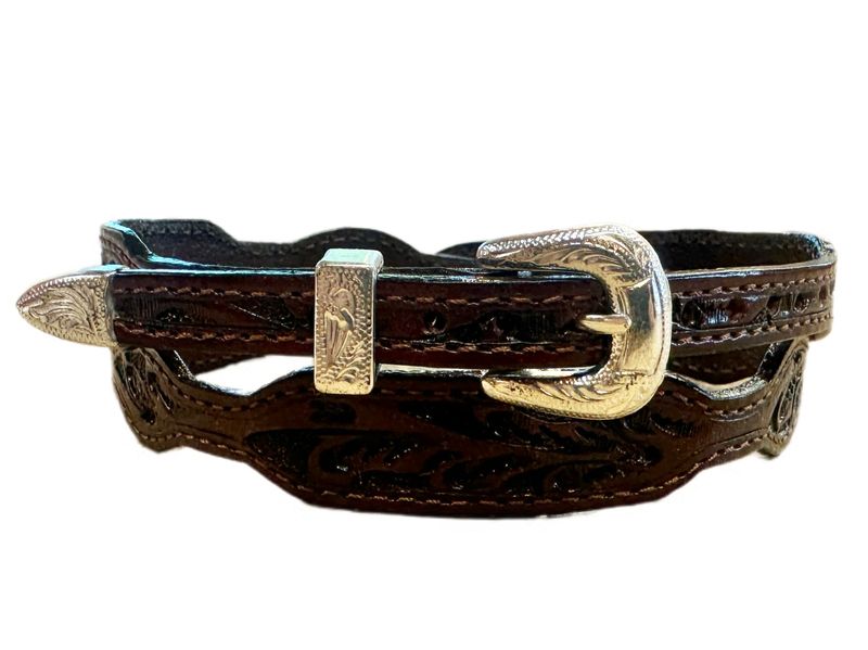Austin Accent Leather Carved Scalloped Hatband LC-51S