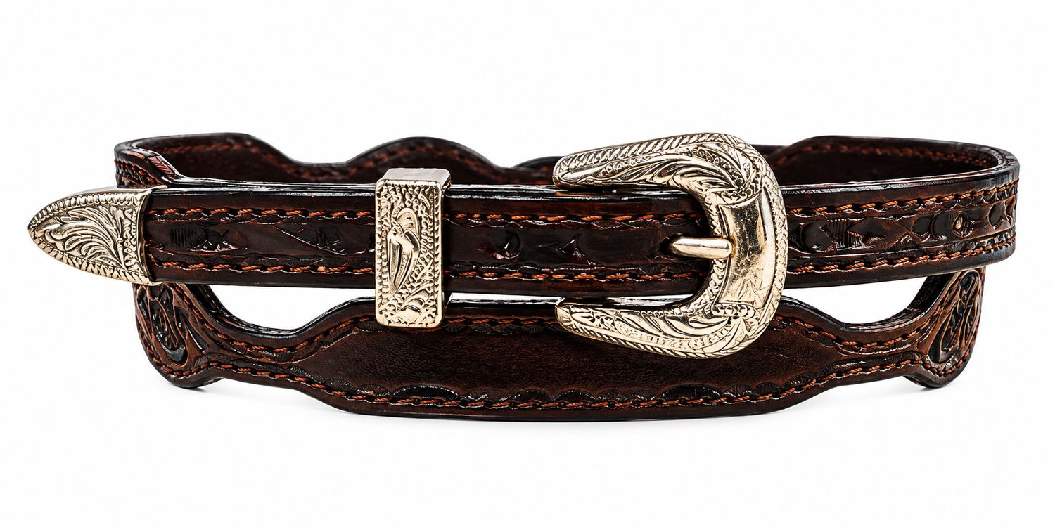 Austin Accent Leather Carved Scalloped Hatband LC-51S Austin Accent Leather Carved Scalloped Hatband LC-51S