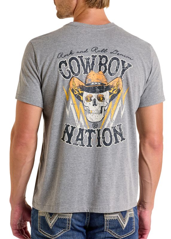Rock & Roll Cowboy Skull Graphic T-Shirt BU21T06783