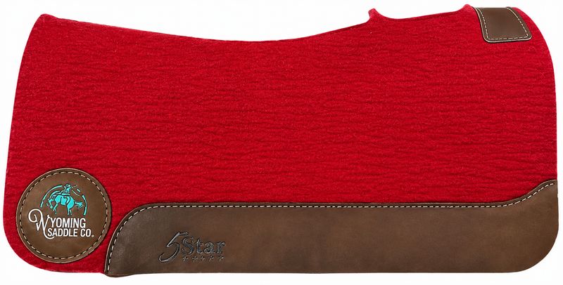 5 Star Wool Felt Barrel Racer Dark Red Pad With Logo 3/4" 30 x 28 3WBU-B