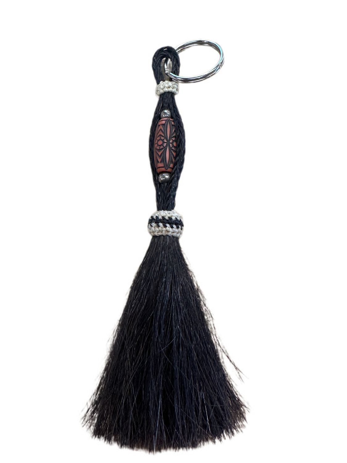 Austin Accent Horsehair Key Chain W/Beads HH80B-3