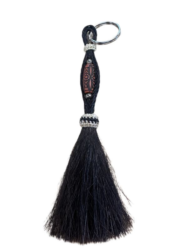Austin Accent Horsehair Key Chain W/Beads HH80B-3