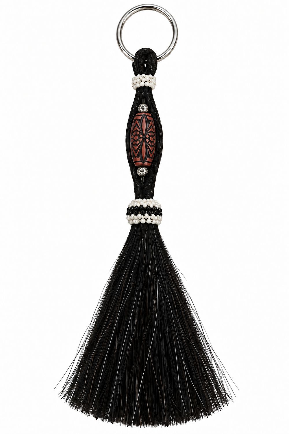 Austin Accent Horsehair Key Chain W/Beads HH80B-3 Austin Accent Horsehair Key Chain W/Beads HH80B-3