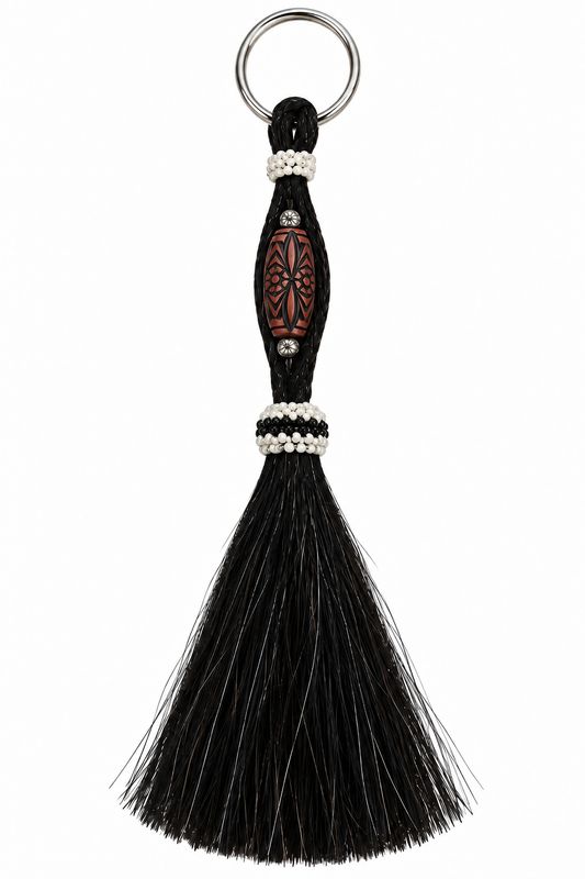 Austin Accent Horsehair Key Chain W/Beads HH80B-3
