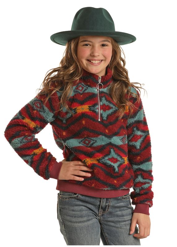 Rock & Roll Girls Sherpa Pullover BG91T02024