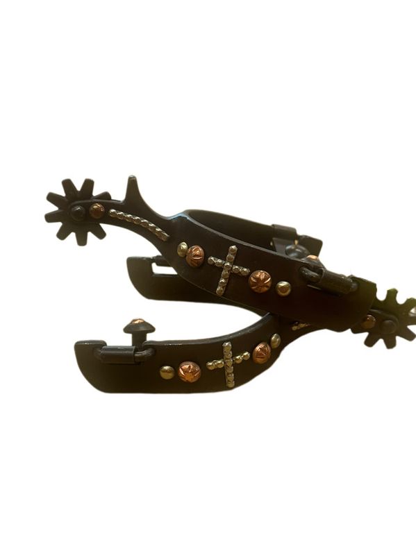 Showman Brown Steel W/Copper Stud Spurs