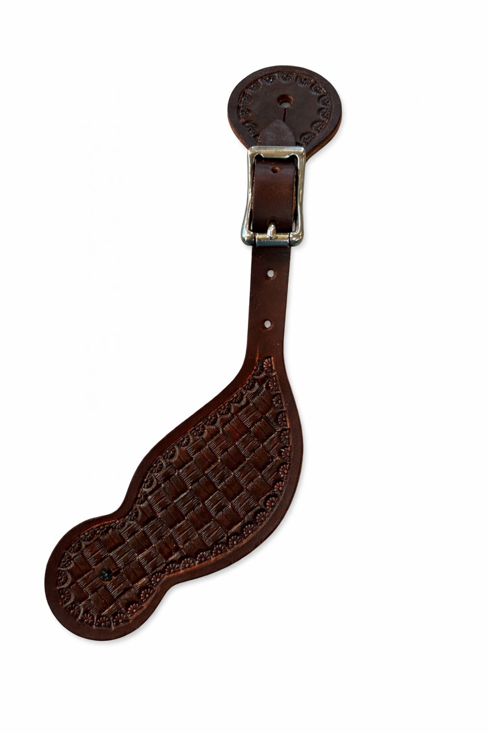 Wyoming Saddle Company Tooled Spur Straps