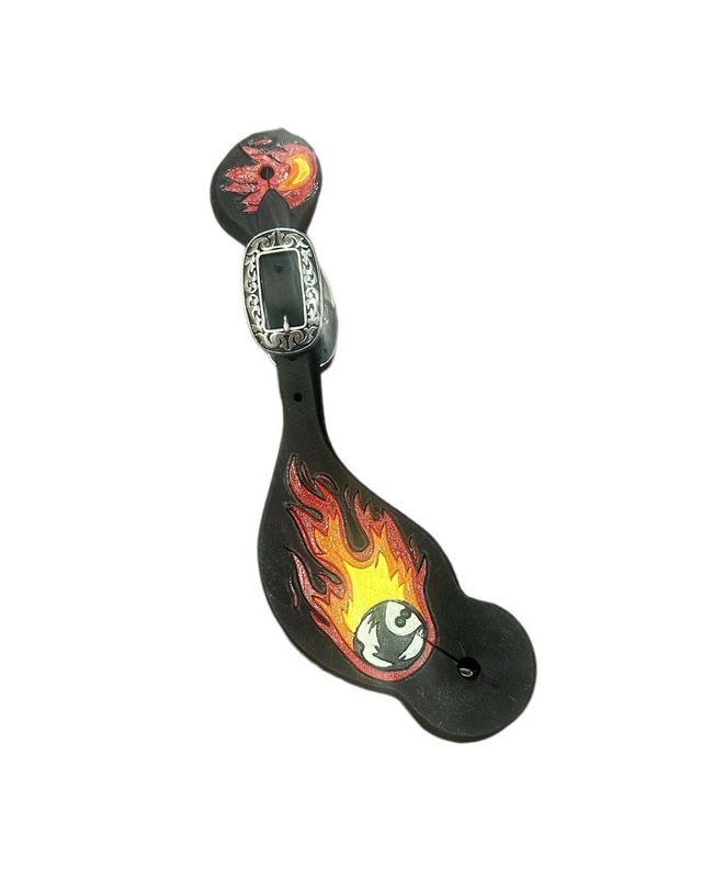 Wyoming Saddle Company Custom Carved and Hand Painted Spur Straps