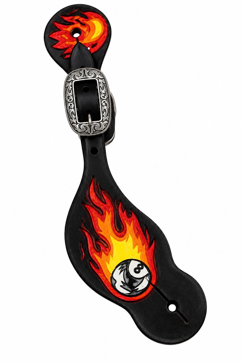 Wyoming Saddle Company Custom Carved and Hand Painted Spur Straps Wyoming Saddle Company Custom Carved and Hand Painted Spur Straps