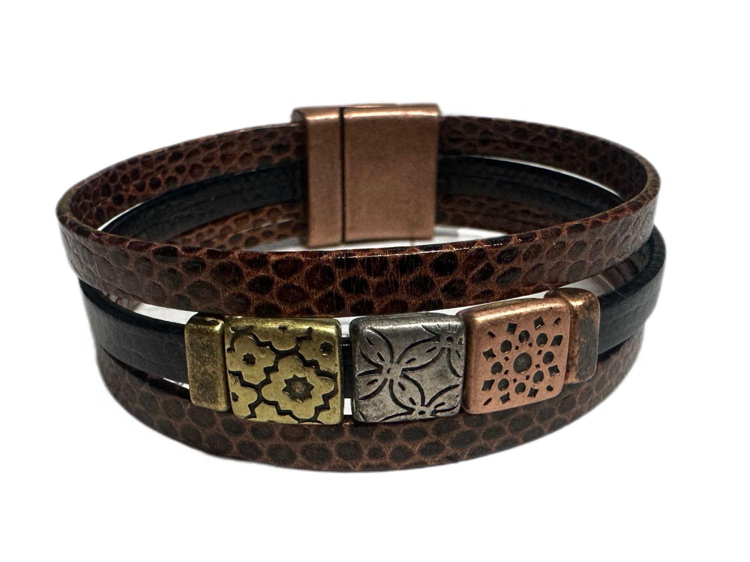 Handmade Leather Magnetic Bracelet