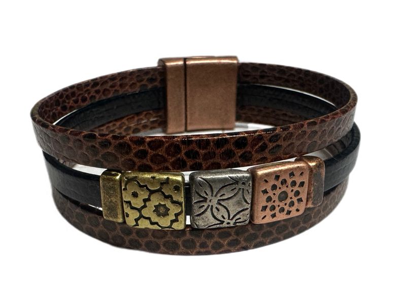 Handmade Leather Magnetic Bracelet