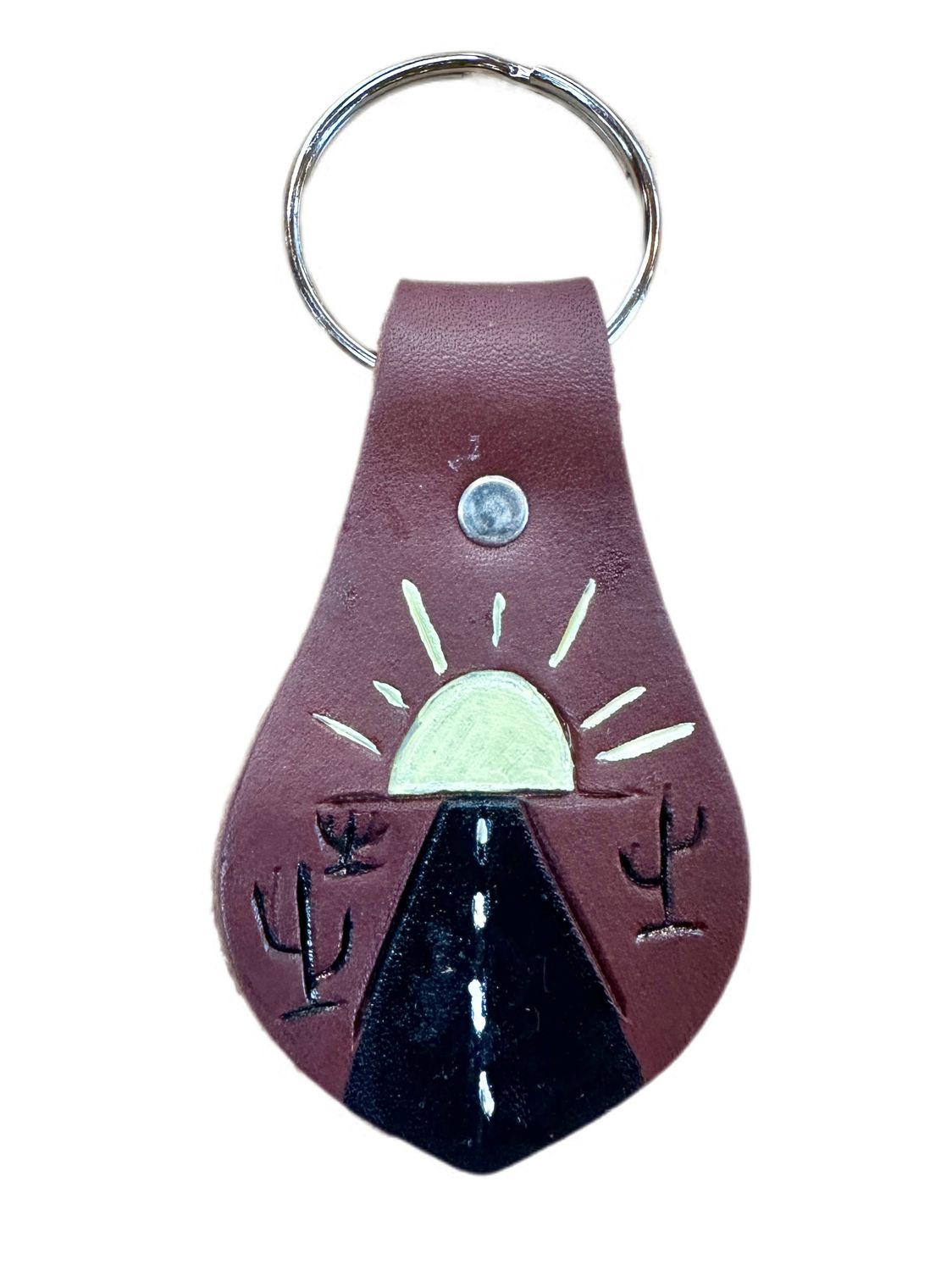 Wyoming Saddle Company Hand Painted Leather Keychain