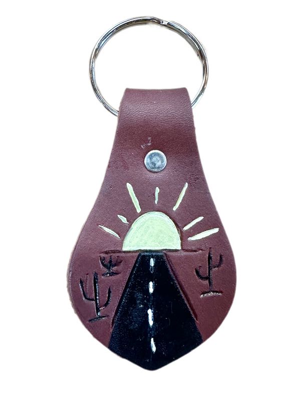 Wyoming Saddle Company Hand Painted Leather Keychain